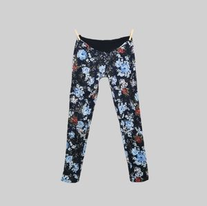 SMALL MOTHERHOOD MATERNITY, SOFT FLORAL SKINNY PANTS EUC
